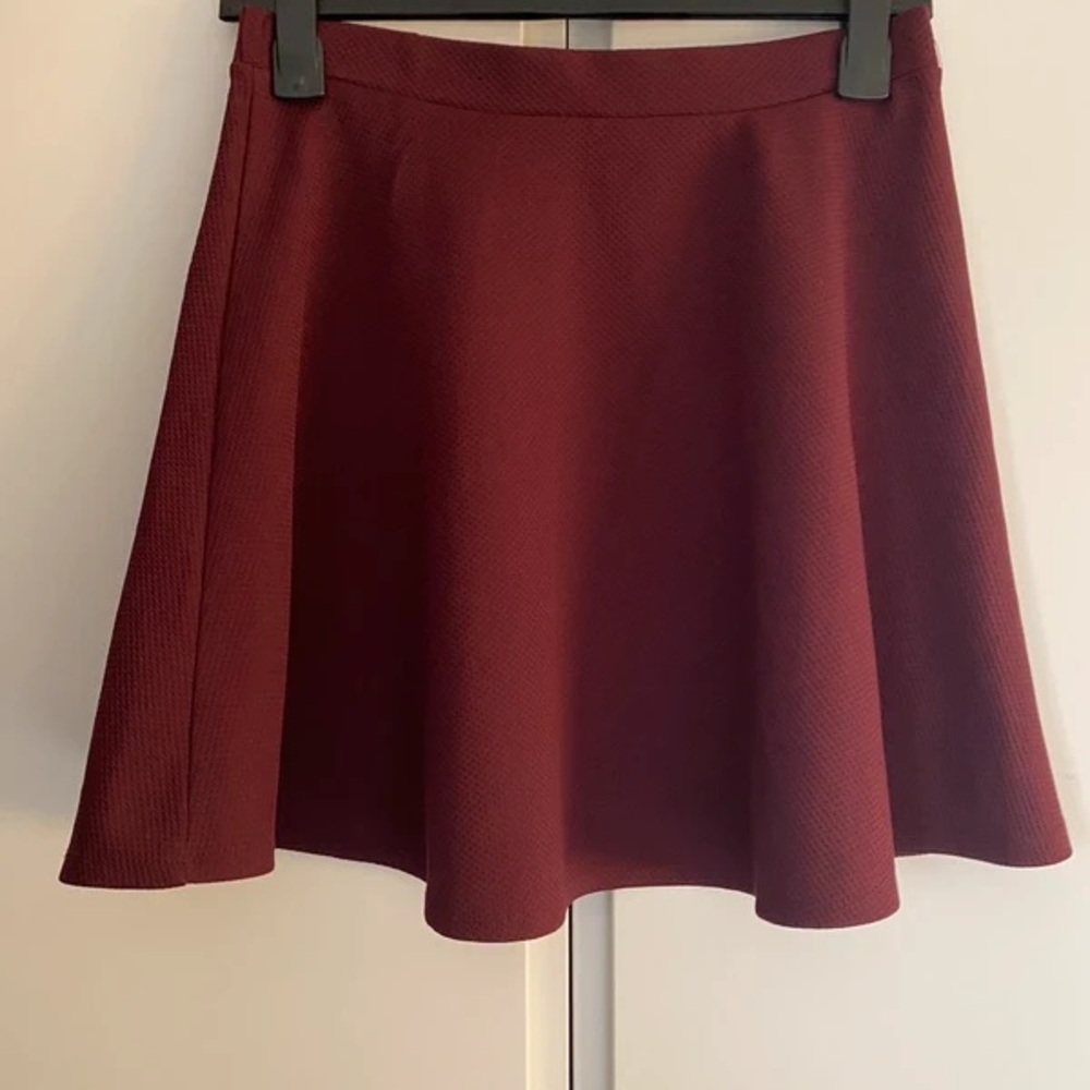 Elegant Burgundy A-Line Skirt